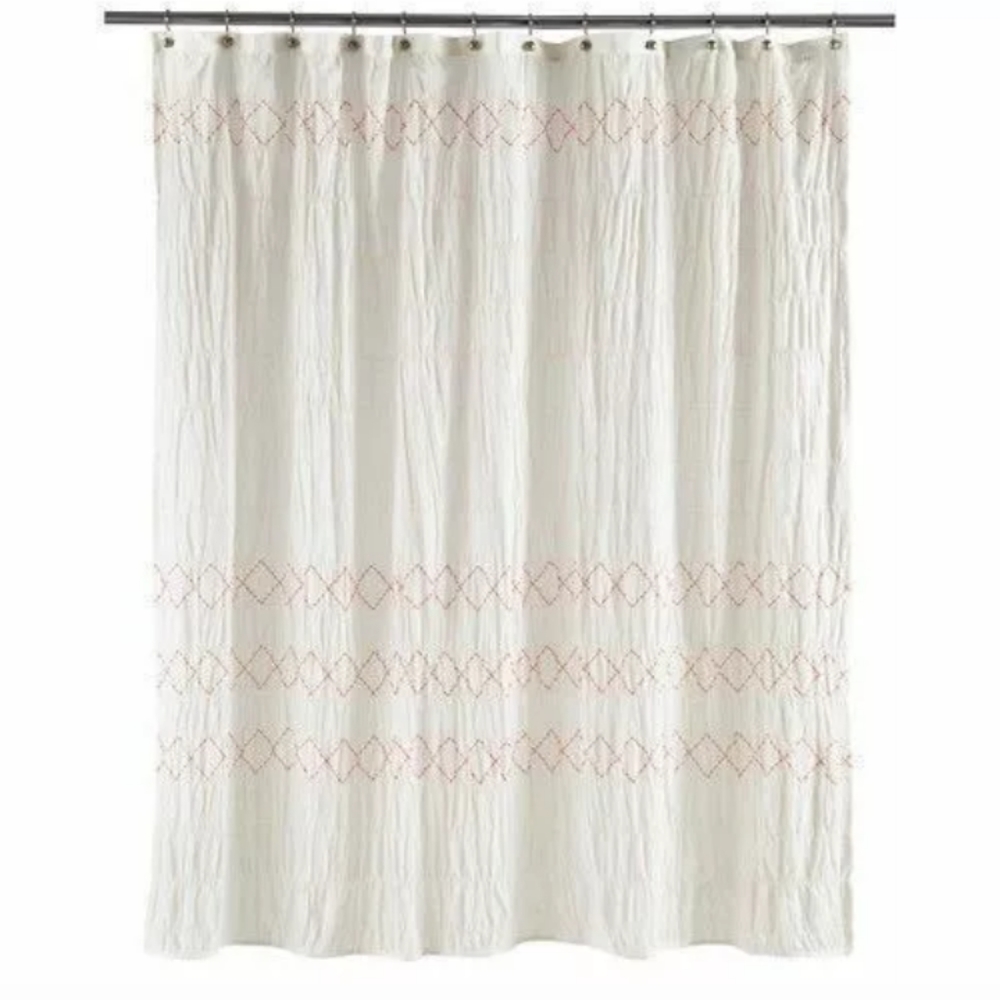Threshold Smock Sheer Zig Zag Shower Curtain Farmhouse Cottage